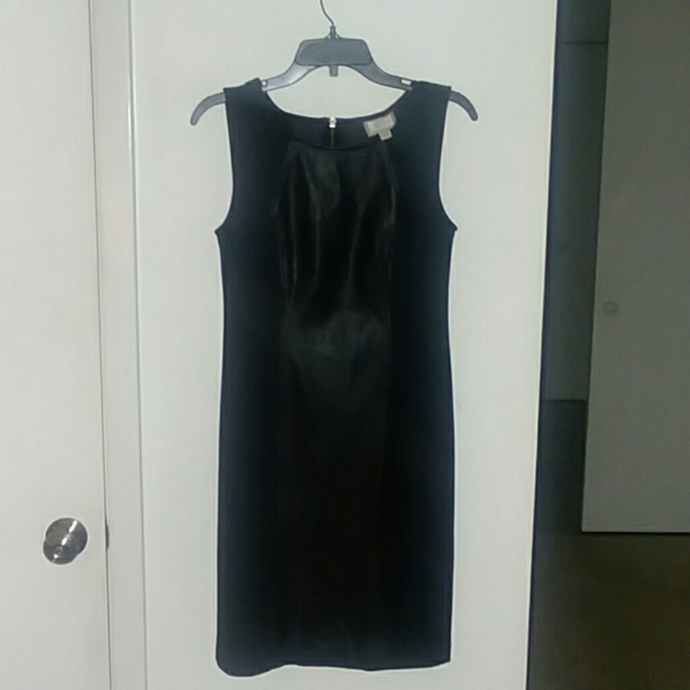 ECI Faux Leather Panel Dress